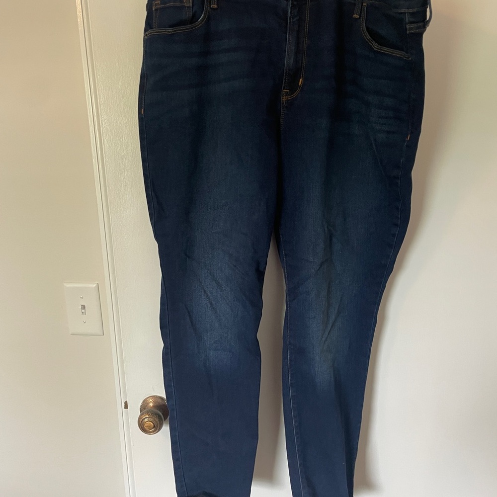 Blue Skinny Jeans with Faded Wash
